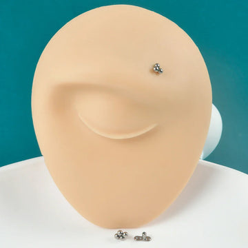 Dermal anchor with 3 dots anti-eyebrow piercing made of titanium 16G