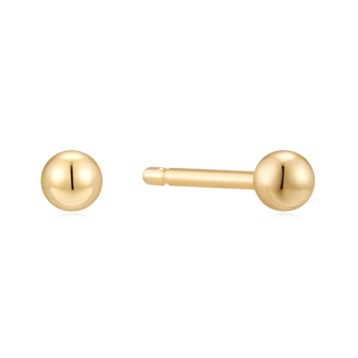 14K gold ball stud earrings tiny and small solid gold helix tragus conch cartilage earrings Ashley Piercing Jewelry