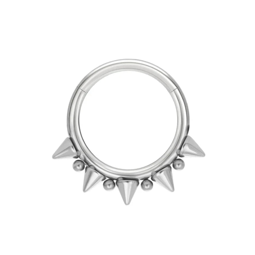 Spike septum anneau noir or argent marron violet bleu rose 16G 14G titane nez clicker