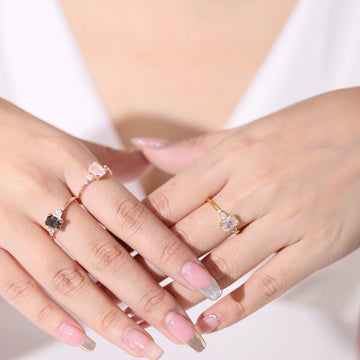 Blue moonstone ring rose gold