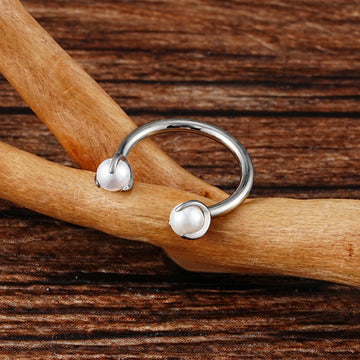 Barra curva para piercings daith con perlas piercings de tabique barras circulares de titanio