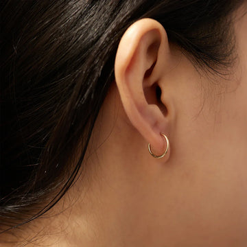 Small 14K gold hoop earrings solid gold cartilage earrings helix piercings huggie earrings