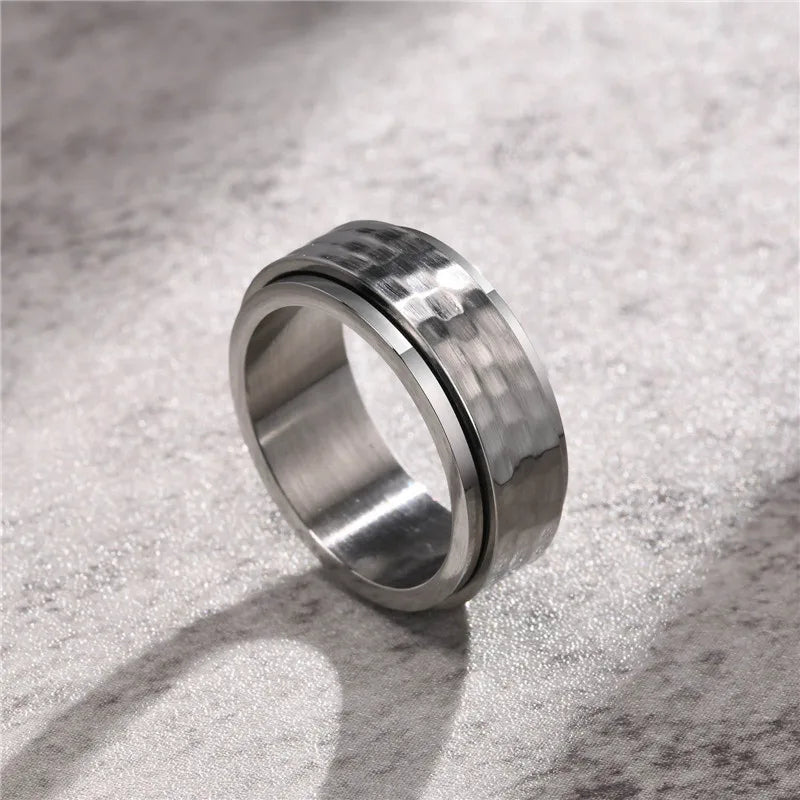 Anello Fidget Girevole In Acciaio Inox - Anti Stress Uomo, Design Moderno, Regalo Con Scatola - Foto 7