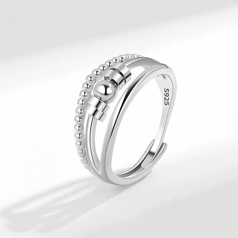 Bague rotative - Bijoux pour femme - Anneaux sensoriels de jouet Fidget pour hommes et femmes - Anneaux sensoriels - Anneau roulant pour adultes, bijoux anti-stress élégants pour amoureux, vacances Bague rotative - Bijoux pour femme - Anneaux sensoriels de jouet Fidget pour hommes et femmes - Anneaux sensoriels - Anneau roulant pour adultes, bijoux anti-stress élégants pour amoureux, vacances