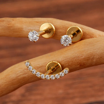 FIOROYAL 3/4 paar oorstekers sets voor dames. Oorbellen van 14K Gold Filled chirurgisch staal. Gouden en zilveren oorbellen. Stapelbaar voor meerdere piercings H FIOROYAL 3/4 paar oorstekers sets voor dames. Oorbellen van 14K Gold Filled chirurgisch staal. Gouden en zilveren oorbellen. Stapelbaar voor meerdere piercings H