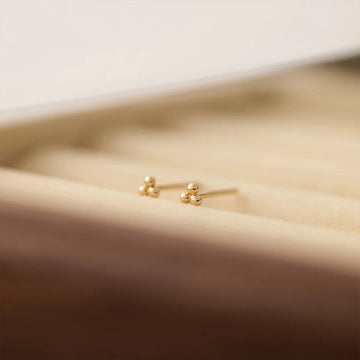 14K gold tragus earrings with three dots cartilage earrings helix earrings conch piercings gold tragus stud