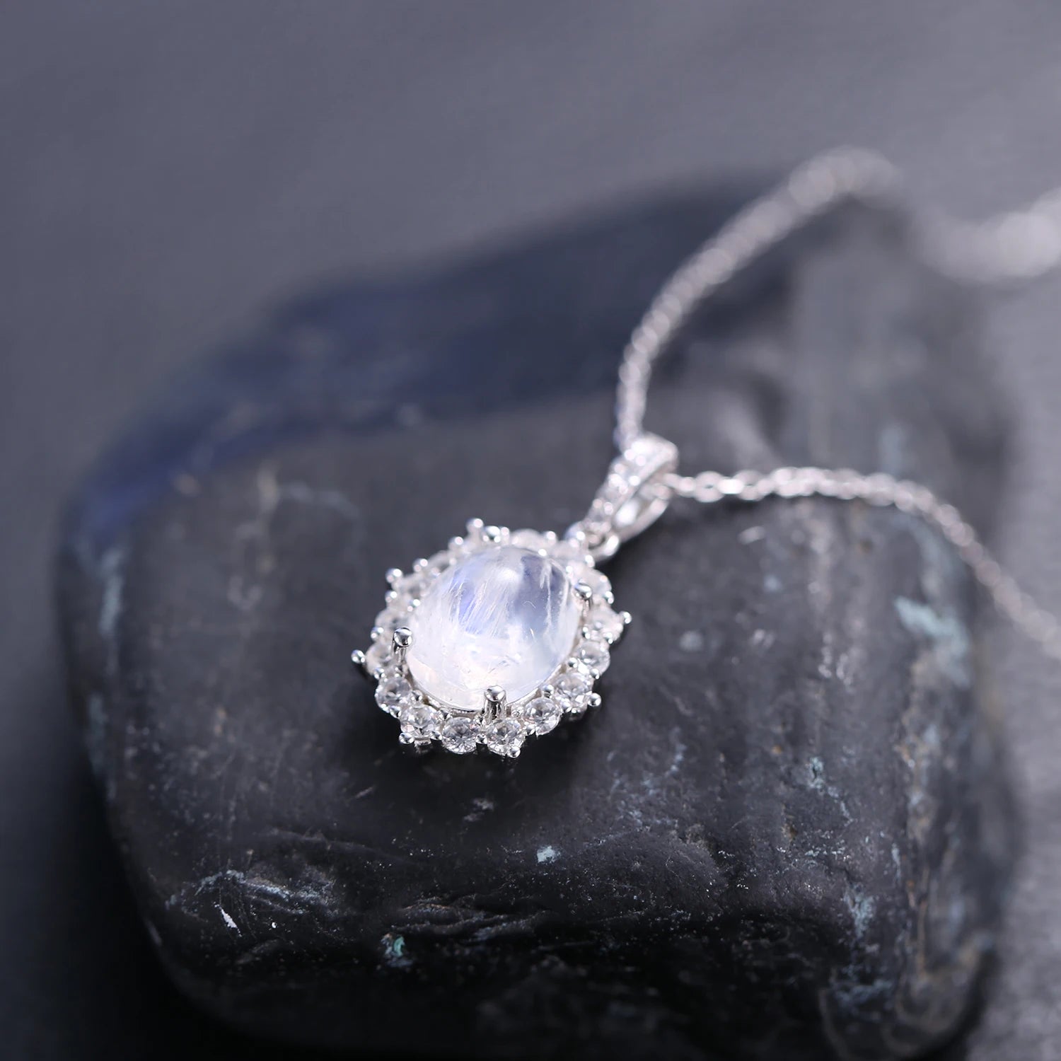 Collana Argento 925 Con Topazio Bianco – Ciondolo Ti Amo Alla Luna – Turtleland - Foto 3
