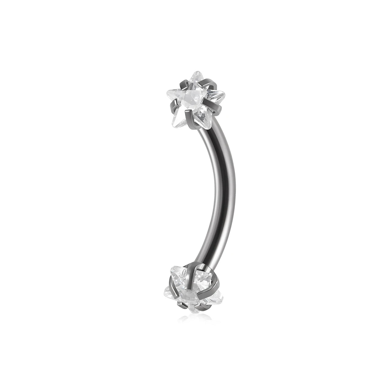 Star eyebrow piercing cute and dainty titanium curved barbell