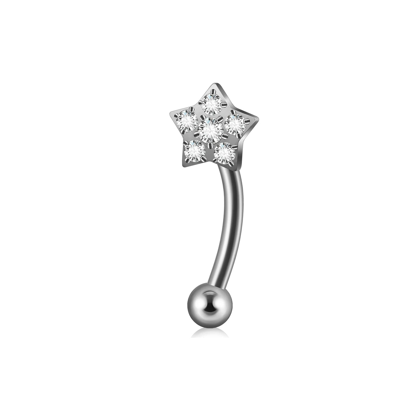 Star vertical labret jewelry cute and pretty titanium curved barbell banana barbell rook piercing