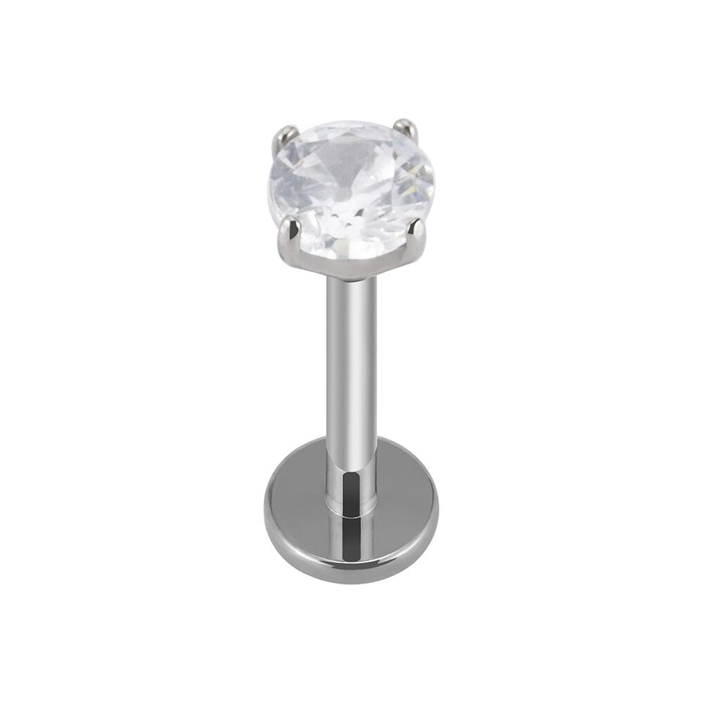 Diamond labret stud flat back labret nose stud with a clear crystal 16