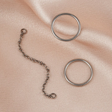 Helix to lobe chain earring with hoops titanium 16G