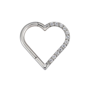 Heart daith piercing implant-grade titanium 16 gauge with CZ Ashley Piercing Jewelry