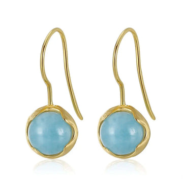Aquamarine earrings round