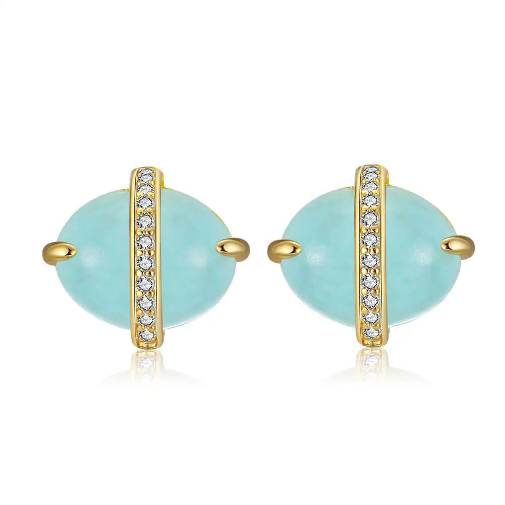 Aquamarine stud earrings thejoue