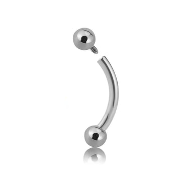 Curved barbell piercing ASTM F136 implant-grade titanium internally threaded Ashley Piercing Jewelry