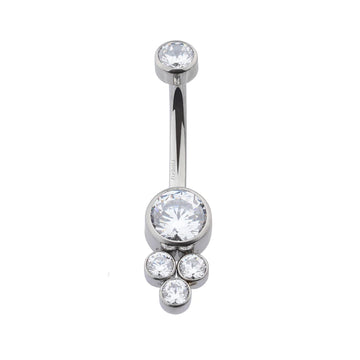 Cute belly button ring with CZ titanium 14G