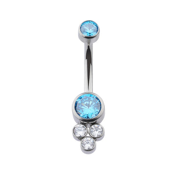 Cute belly button ring with CZ titanium 14G Ashley Piercing Jewelry