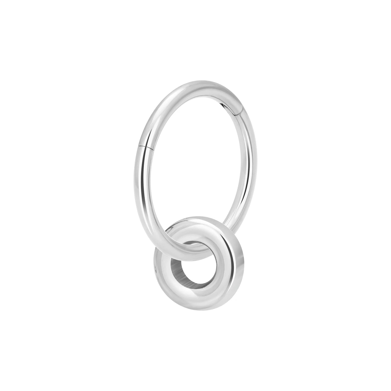Dangle septum ring with a small circle 16G titanium septum clicker Ashley Piercing Jewelry
