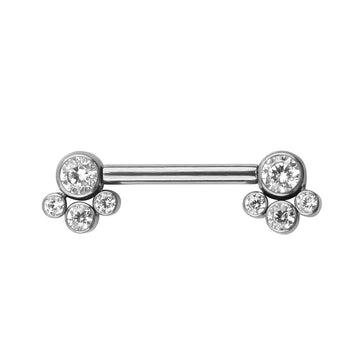 Diamond nipple ring titanium 14 gauge piercing bar 1 piece Ashley Piercing Jewelry