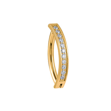 Anillo de ombligo de oro de titanio con anillo de vientre curvo único CZ 14G