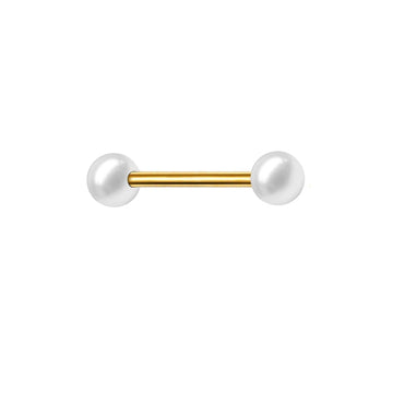 Pearl nipple barbell 14G titanium straight barbells 14mm 16mm 1 piece