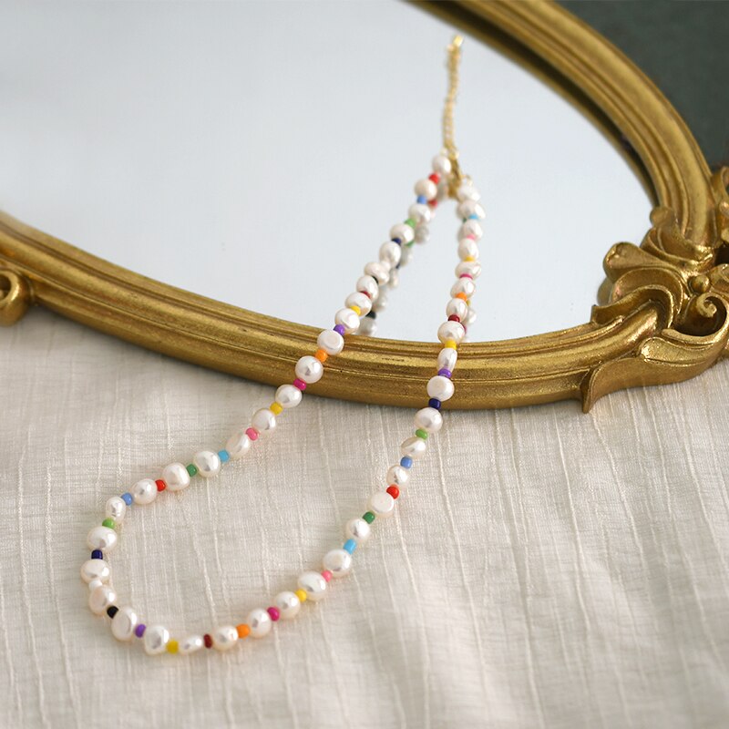 Colorful pearl bead choker DejaChic