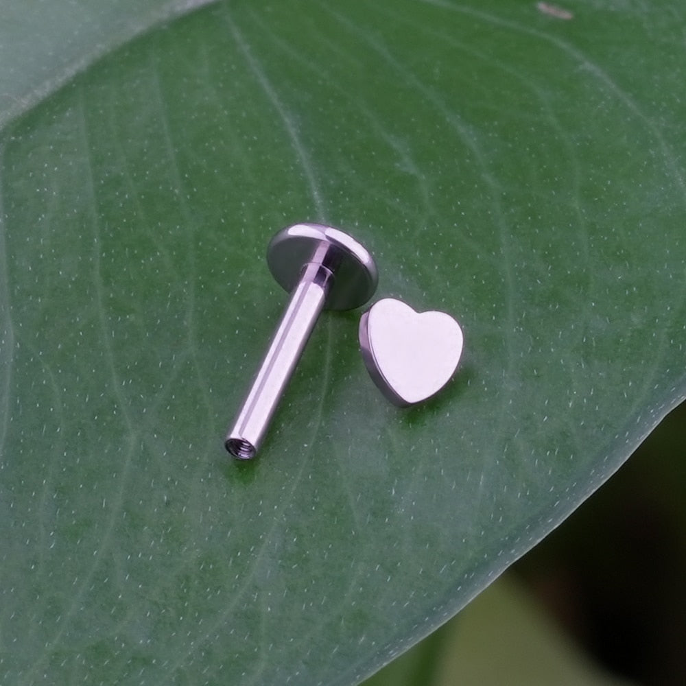 Heart helix piercing minimalist stud implant-grade titanium Ashley Piercing Jewelry