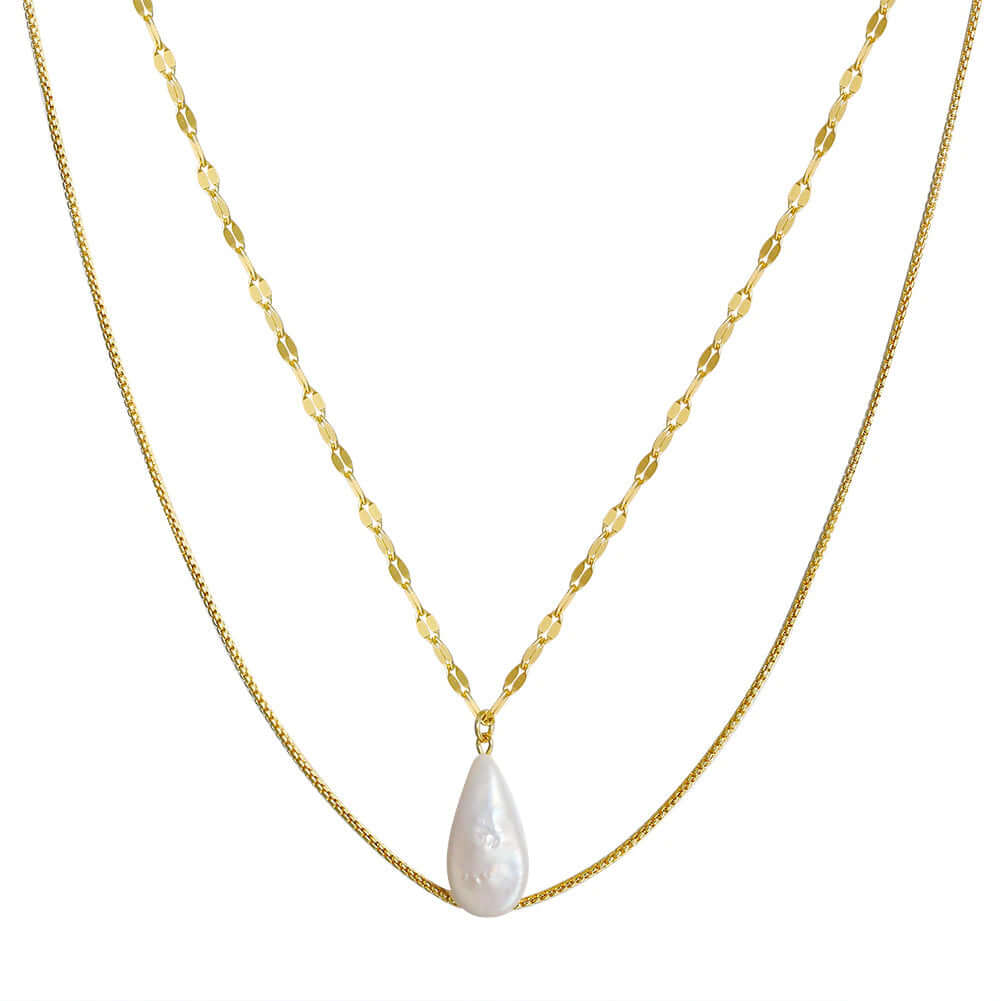 Layered pearl necklace QISU
