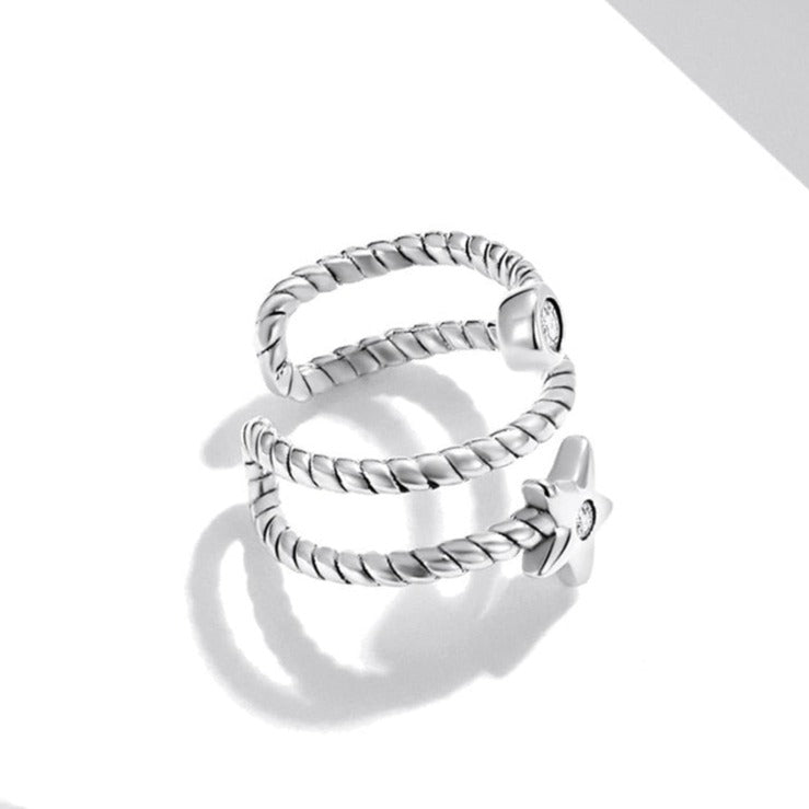 Ear Cuff A Stella In Argento Sterling 925: 4 Stelline Per Un Look Unico E Versatile