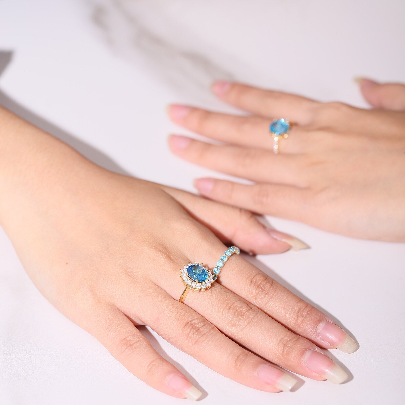 Princess Diana replica ring blue aquamarine ring Rosery Poetry