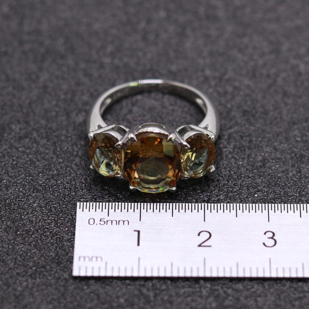Zultanite ring three stones oval cut Rosery Poetry