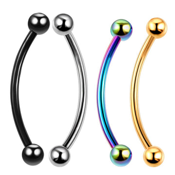 Snake Eyes Piercing Jewelry Curved Barbell 16G Implant Grade Titanium Ashley Piercing Jewelry