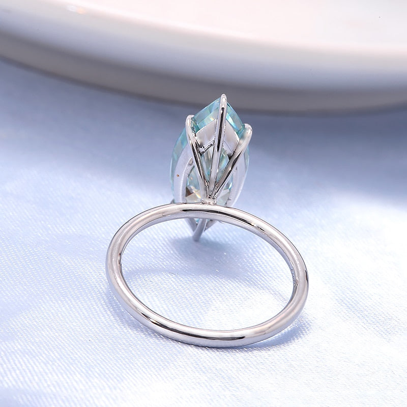 Blue moissanite ring marquise moissanite ring 3 carat unique and afforable Rosery Poetry