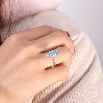 Anel de moissanite azul marquise anel de moissanite 3 quilates exclusivo e acessível