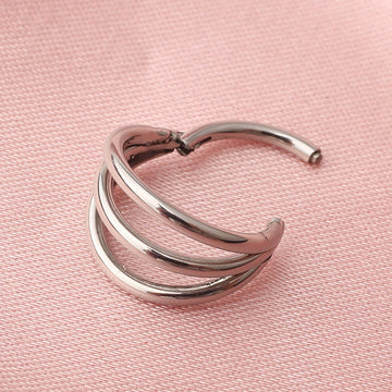 Triple helix piercing hoops titanium 16G Ashley Piercing Jewelry