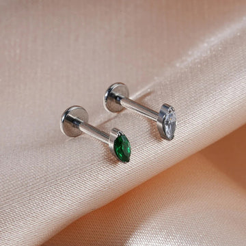 Helix diamond earring tiny and colorful titanium internally threaded Ashley Piercing Jewelry