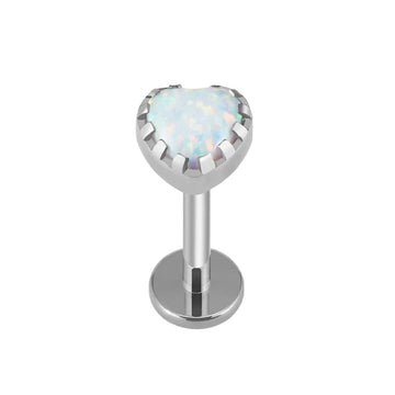 Opal helix stud earring titanium heart-shaped Ashley Piercing Jewelry