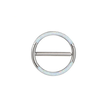 Anéis de mamilo opala barras de piercing retas clicker de titânio 14G 14mm 1 peça