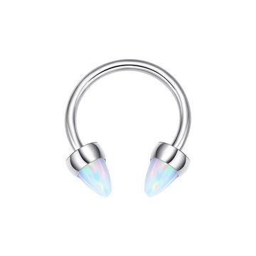 Cerchio per naso opale con punte anello setto in titanio bilanciere a ferro di cavallo 16G opale blu opale bianco opale viola