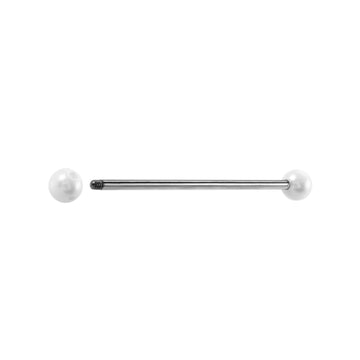 Perla industriale piercing argento 14G 38mm perla industriale barra di titanio sfere di perle filettate esternamente