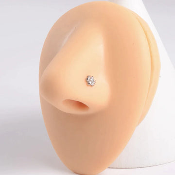 Semental de nariz de sacacorchos transparente 20G perno de nariz de sacacorchos de diamante 6.5mm anillo de nariz de perno de sacacorchos titanio