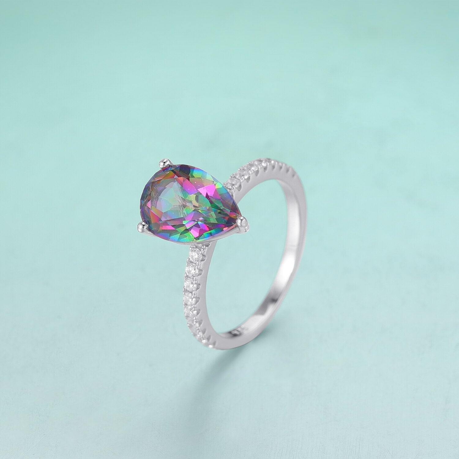 Rainbow store quartz ring