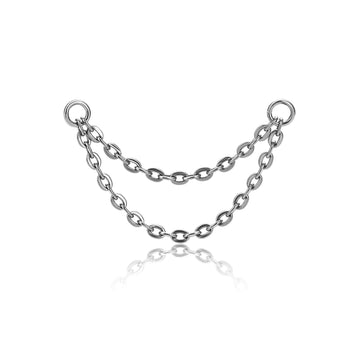 Double nose piercing chain titanium nose chain chain across nose piercing silver Ashley Piercing Jewelry