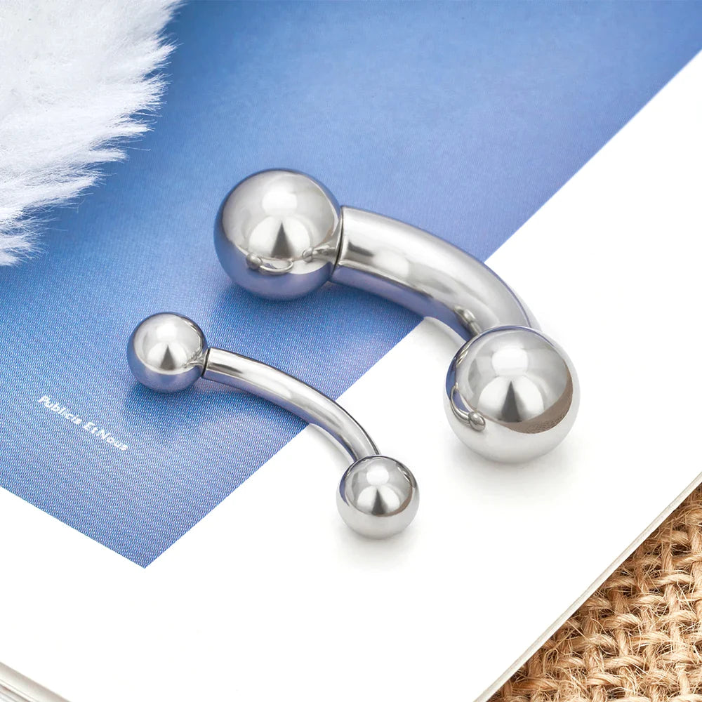 Large gauge ear piercing curved barbell titanium conch piercing 0G 2G 4G 6G 8G 10G 12G Ashley Piercing Jewelry