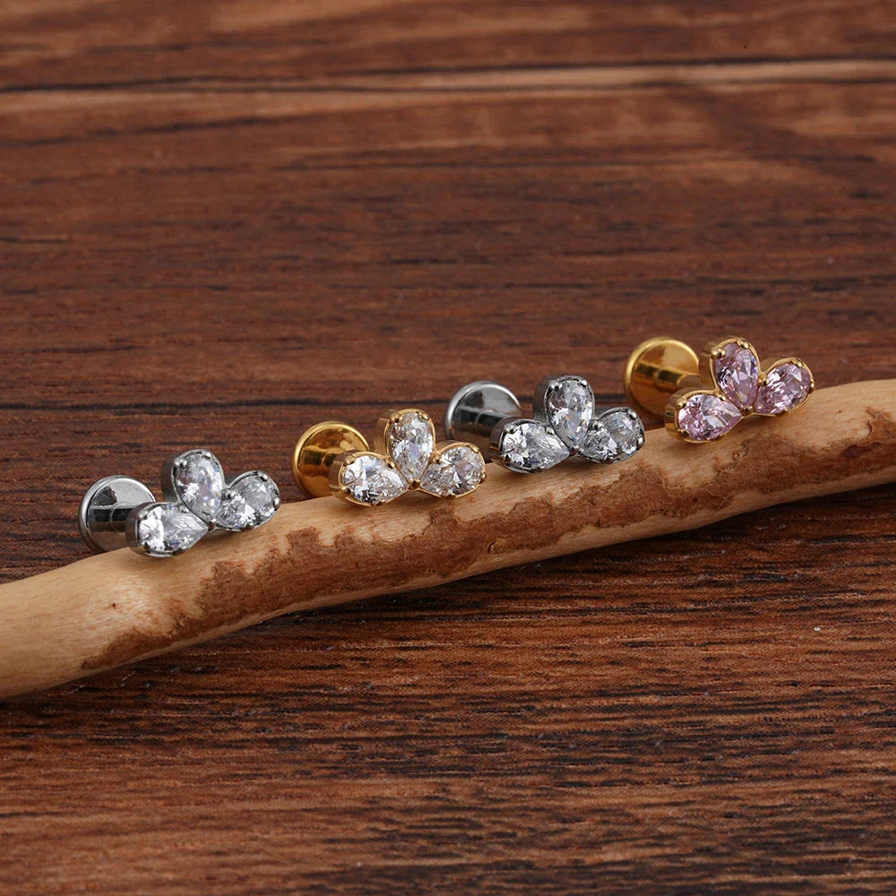 Kit 15 Borchie Labret In Plastica Bioflex Vcmart - Per Labbra, Tragus, Helix | 16G 1.2mm 8mm Trasparenti - Foto 1