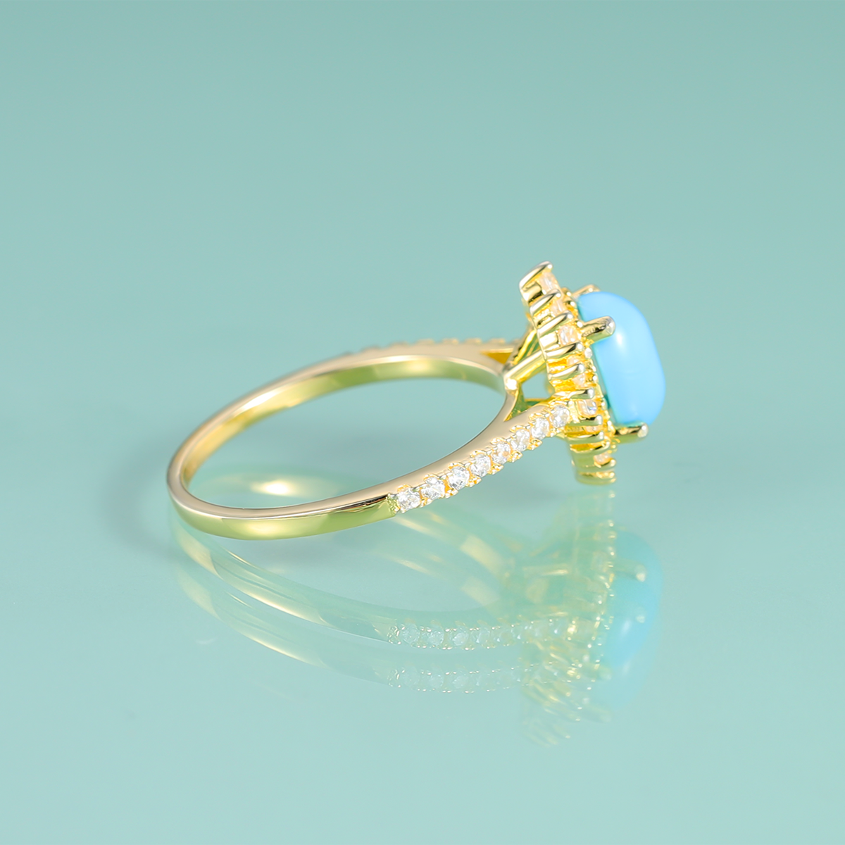 Gold turquoise ring Kate Middleton Princess Diana ring Rosery Poetry