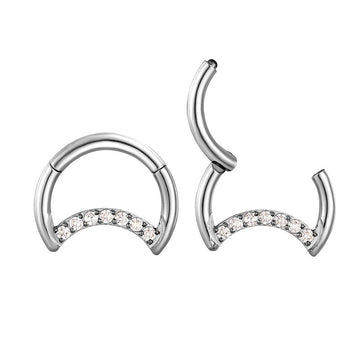 Moon nose ring 16 gauge titanium crescent moon Rosery Poetry