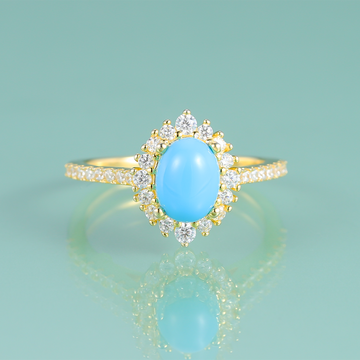 Gold turquoise ring Kate Middleton Princess Diana ring Rosery Poetry