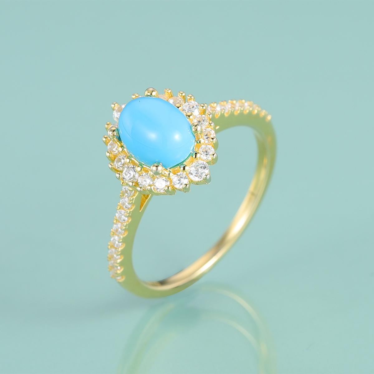 Gold turquoise ring Kate Middleton Princess Diana ring Rosery Poetry