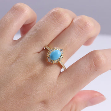 Gold turquoise ring Kate Middleton Princess Diana ring Rosery Poetry